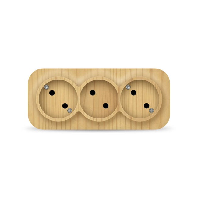 Розетка 3-м ОП 10А IP20 без заземл. сосна IONICH 1455 Розетка 3-м ОП 10А IP20 без заземл. сосна IONICH 1455