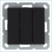 Выключатель 3-кл. 10А IP20 механизм черн. матовый soft touch Jasmart G3031PB