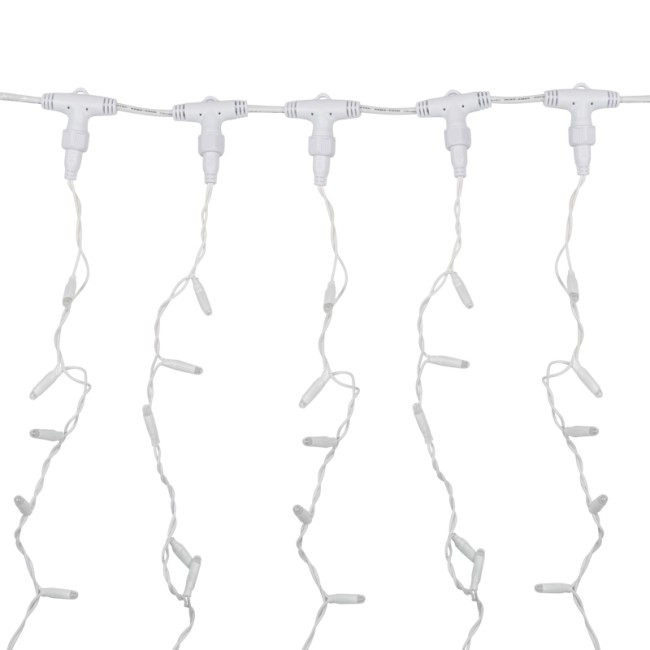 Гирлянда Светодиодный Дождь 2х3 м, 600 LED ТЕПЛЫЙ БЕЛЫЙ, белый ПВХ, IP65, эффект мерцания, 230В соединяется NEON-NIGHT (нужен шнур питания 303-500-1)