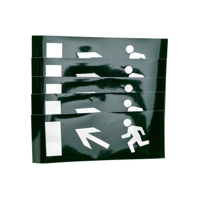 Наклейка для аварийного светильника  "Направление к эвакуационному выходу налево вверх" REXANT 