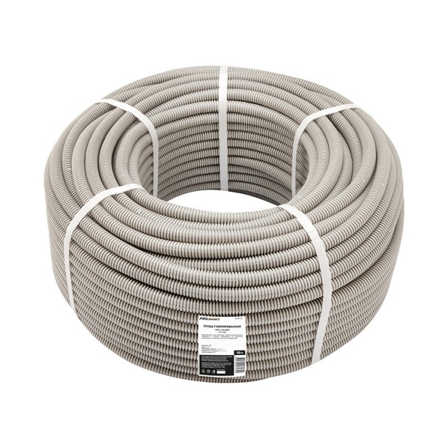 Труба гофрированная из ПВХ с зондом, ø16мм (бухта 100 м/уп) PROconnect