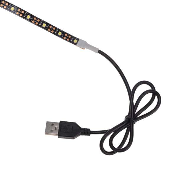 Лента светодиодная 5В, SMD2835, 4,8Вт/м, 60 LED/м, 6500K, 8мм, 2м, с USB коннектором, черная, IP20 LAMPER Лента светодиодная 5В, SMD2835, 4,8Вт/м, 60 LED/м, 6500K, 8мм, 2м, с USB коннектором, черная, IP20 LAMPER