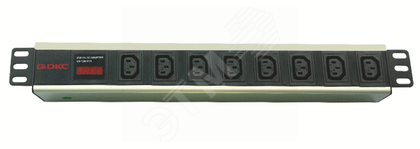 Блок розеток для 19 шкафов, 8 розеток IEC60320 С13, амперметр