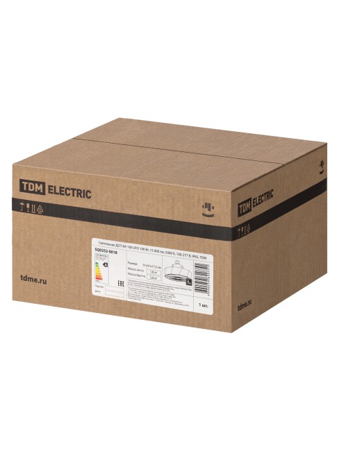 Светильник ДСП-04-100 UFO 100 Вт, 15 000 лм, 5000 К, 100-277 В, IP65, TDM Светильник ДСП-04-100 UFO 100 Вт, 15 000 лм, 5000 К, 100-277 В, IP65, TDM