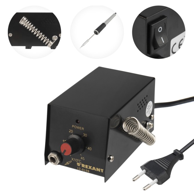 Паяльная станция (паяльник), серия МИНИ - Mi08, 8Вт, 230В, 100-450°C, (ZD-927) REXANT Паяльная станция (паяльник), серия МИНИ - Mi08, 8Вт, 230В, 100-450°C, (ZD-927) REXANT