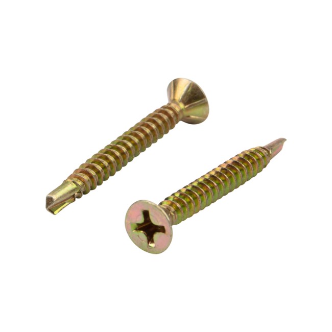 Саморез оконный KRANZ сверло, 3.9х25, желтый цинк, короб (500 шт./уп.)