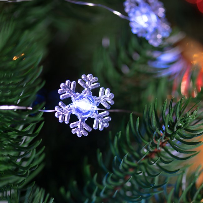 Гирлянда Снежинки, 2м, 20 диодов, цвет белый Гирлянда Снежинки, 2м, 20 диодов, цвет белый