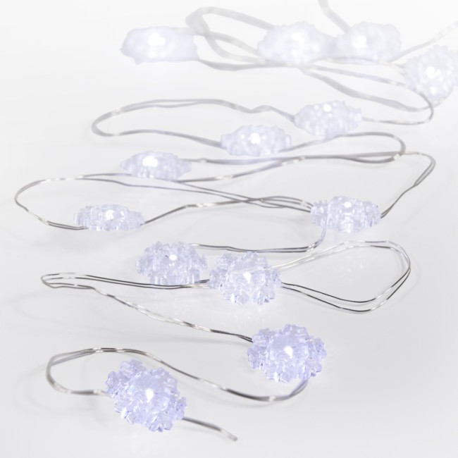 Гирлянда Снежинки, 2м, 20 диодов, цвет белый Гирлянда Снежинки, 2м, 20 диодов, цвет белый