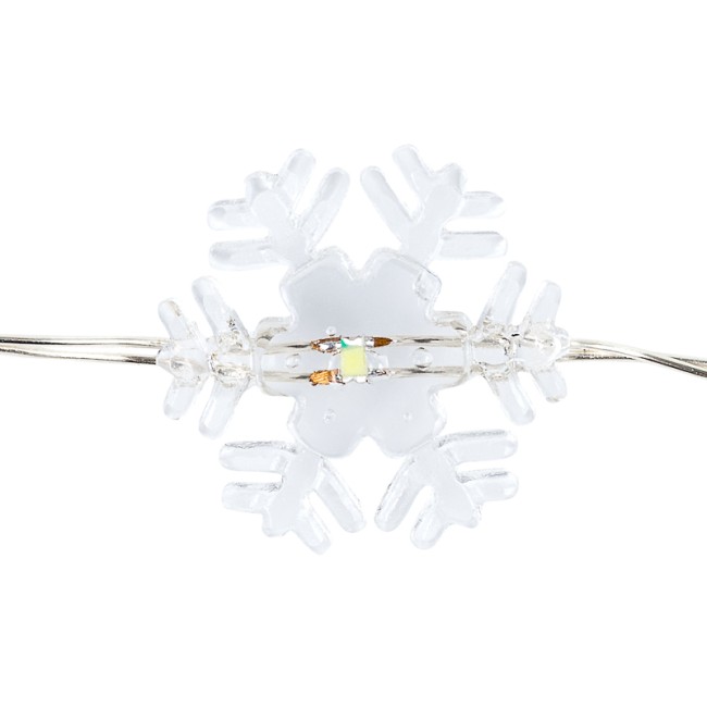 Гирлянда Снежинки, 2м, 20 диодов, цвет белый Гирлянда Снежинки, 2м, 20 диодов, цвет белый