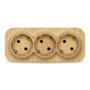 Розетка 3-м ОП 16А IP20 с заземл. сосна IONICH 1440 Розетка 3-м ОП 16А IP20 с заземл. сосна IONICH 1440