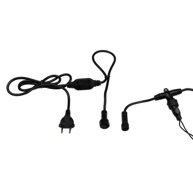 Гирлянда светодиодная Дождь 2х6 м, постоянное свечение, черный провод, 230 В, диоды ТЕПЛЫЙ БЕЛЫЙ (шнур питания в комплекте)