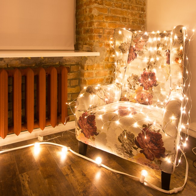 Гирлянда Сеть 1,5х1,5 м, прозрачный ПВХ, 96 LED теплый белый Гирлянда Сеть 1,5х1,5 м, прозрачный ПВХ, 96 LED теплый белый