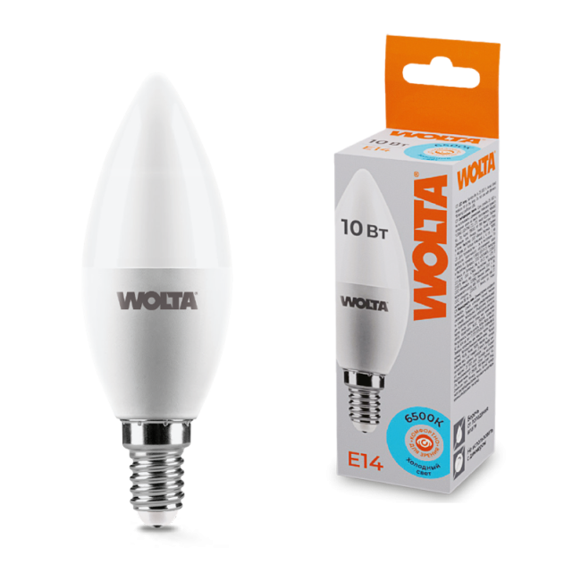 Светодиодная лампа WOLTA 25WC10E14 10Вт 6500K E14