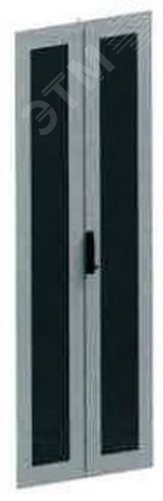Дверь двустворчатая перфорированная для шкафов IT CQE 45U шириной 600 мм серая
