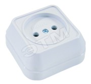 Розетка наружная без заземления (квадрат) белая Розетка наружная без заземления (квадрат) белая