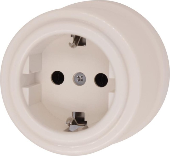 Розетка с З.К. пластик песочн. зол. Bironi B1-101-24 Розетка с З.К. пластик песочн. зол. Bironi B1-101-24