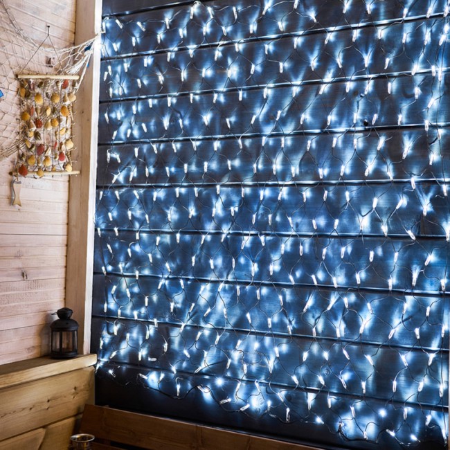 Гирлянда Сеть 2х1,5м, черный ПВХ, 288 LED Белые (шнур питания в комплекте)