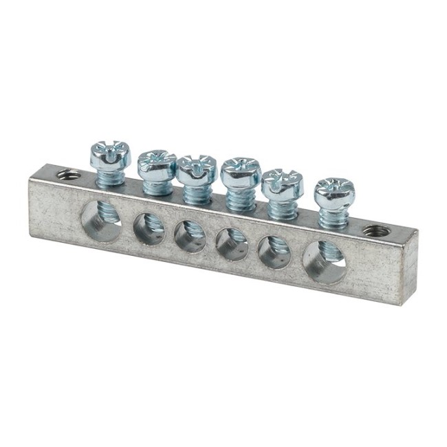 Шина PEN ноль-земля (6x9мм) 6 отв. цинк крепеж по краям EKF