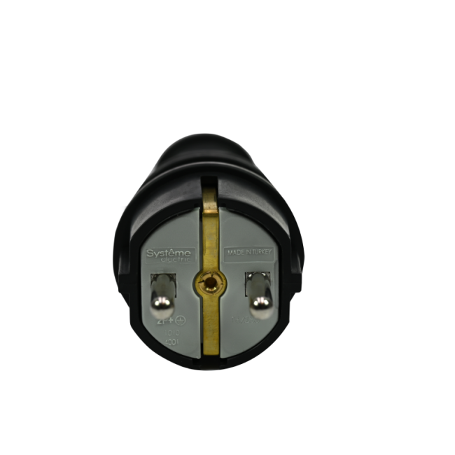 Вилка прямая MultiSet 16А 250В IP44 с заземл. каучук черн. SE MST4001BK