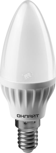 Лампа светодиодная LED 8вт E14 белый матовая свеча ОНЛАЙТ