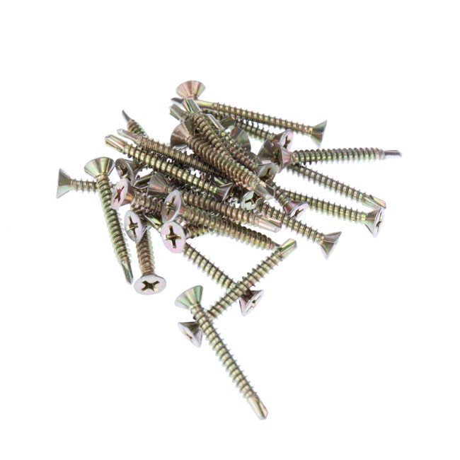 Саморез оконный KRANZ сверло, 3.9х32, желтый цинк, короб (500 шт./уп.)