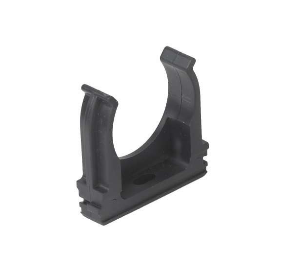 Держатель для труб (клипса) d25мм пластик черн. Ruvinil К01125Ч Держатель для труб (клипса) d25мм пластик черн. Ruvinil К01125Ч