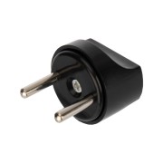 Адаптер сетевой (переходник) с Евро А/F на вилку С1 CEE 7/2 "ПИТЕР" 6А б/з черный PROCONNECT (пакет БОПП 1 шт/уп.)