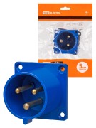 Вилка 623 скрытая 2Р+РЕ 32А 220В IP44 TDM Вилка 623 скрытая 2Р+РЕ 32А 220В IP44 TDM