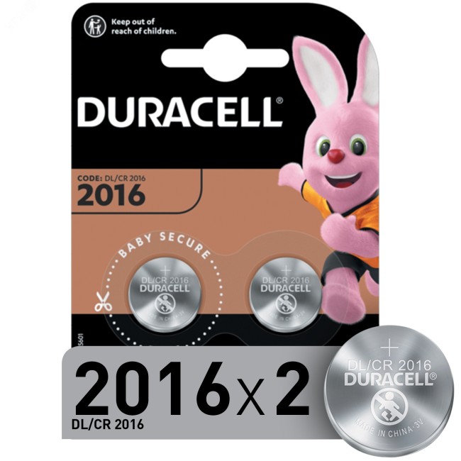 Элемент питания Duracell CR2016-2BL (20/200/29400)