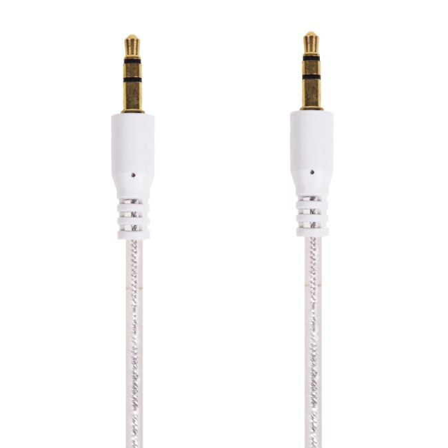 Аудиокабель AUX 3.5 мм гелевый 1 м белый REXANT