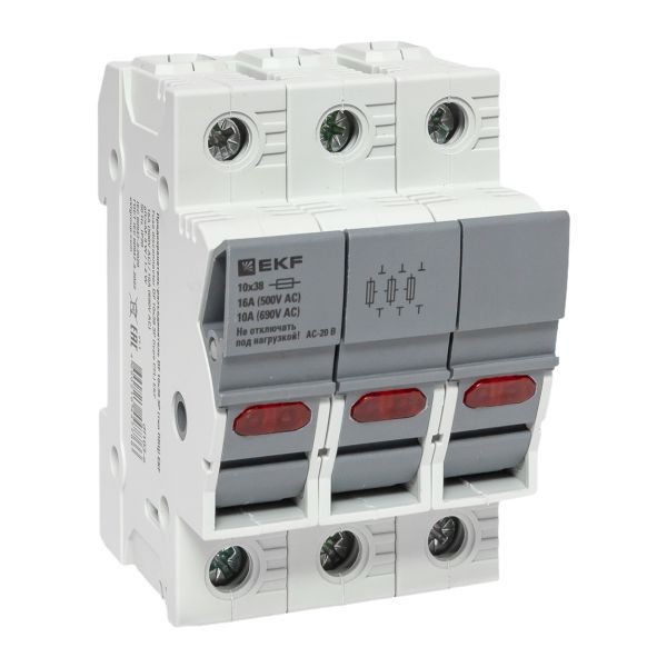 Предохранитель-разъединитель DF 10х38 3п (тип ПВЦ) EKF df103-e Предохранитель-разъединитель DF 10х38 3п (тип ПВЦ) EKF df103-e
