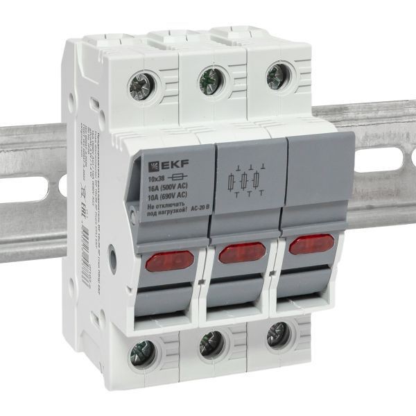 Предохранитель-разъединитель DF 10х38 3п (тип ПВЦ) EKF df103-e Предохранитель-разъединитель DF 10х38 3п (тип ПВЦ) EKF df103-e