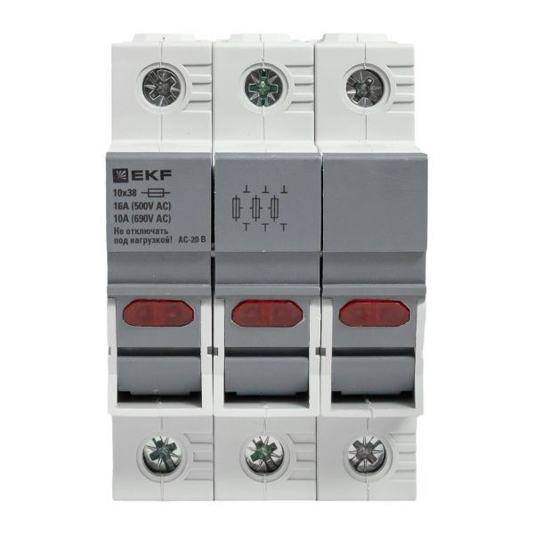 Предохранитель-разъединитель DF 10х38 3п (тип ПВЦ) EKF df103-e Предохранитель-разъединитель DF 10х38 3п (тип ПВЦ) EKF df103-e
