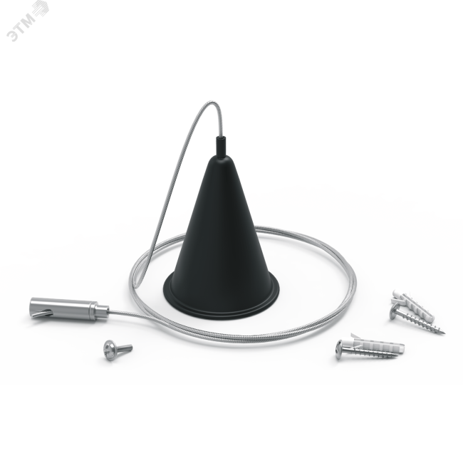 Комплект подвесов для трековых шинопроводов Gaussцвет черныйTrack Gauss