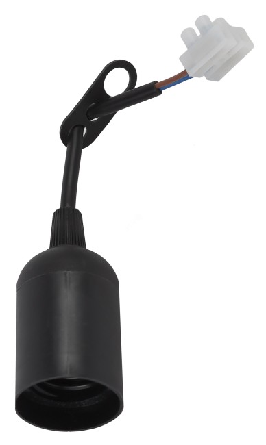 Патрон Е27 с клеммной колодкой,пластик,черный (50/200/6000) ЭРА