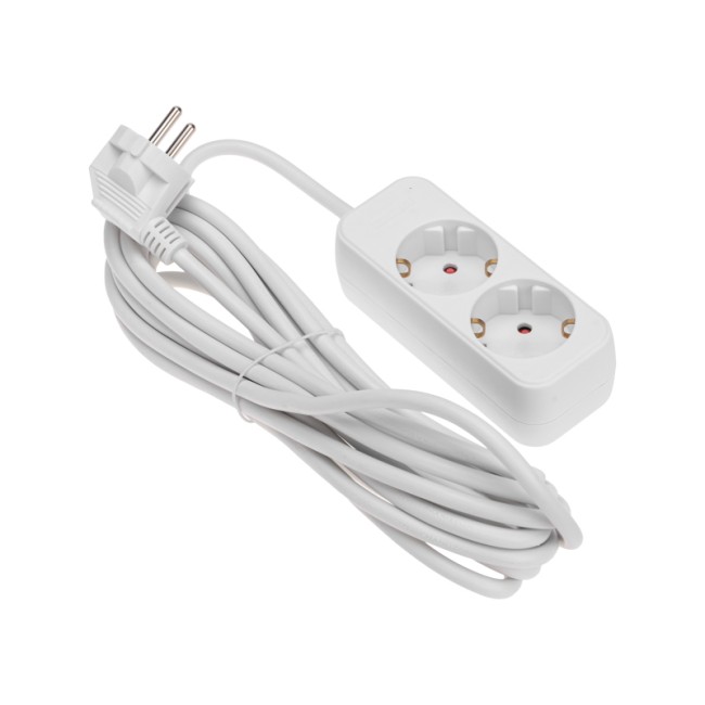 Удлинитель STANDARD 2 гнезда, 5м, 3х1,0мм², с/з, белый REXANT Удлинитель STANDARD 2 гнезда, 5м, 3х1,0мм², с/з, белый REXANT