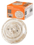 Выключатель скрытой установки фарфоровый поворотный перекрёстный с ручкой (бантик) 10А мраморный «Бо Выключатель скрытой установки фарфоровый поворотный перекрёстный с ручкой (бантик) 10А мраморный «Бо