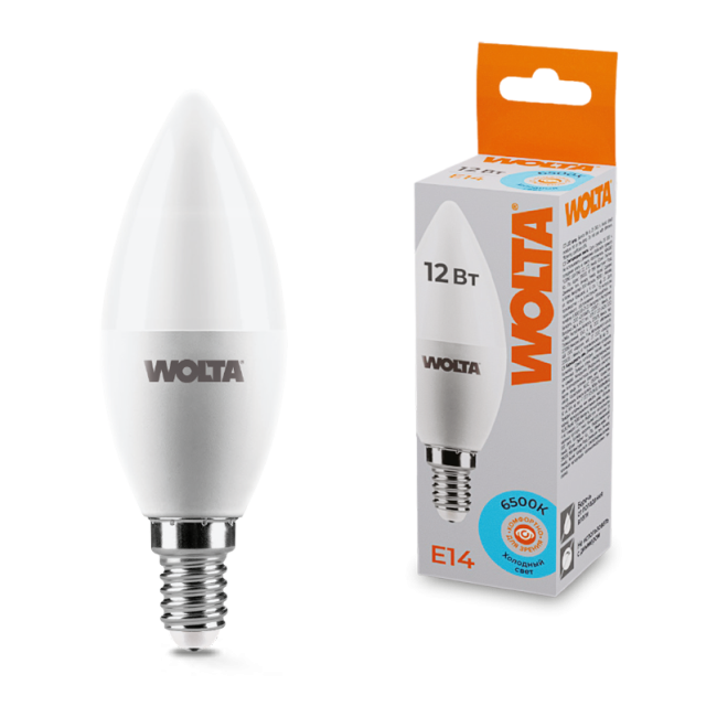 Светодиодная лампа WOLTA 25WC12E14 12Вт 6500K Е14