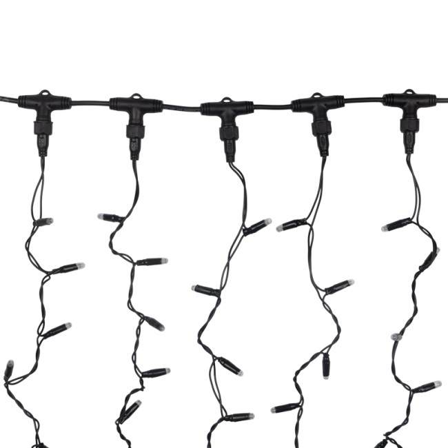 Гирлянда Светодиодный Дождь 2х1,5м, 300 LED БЕЛЫЙ, черный ПВХ, IP65, постоянное свечение, 230В соединяется NEON-NIGHT (нужен шнур питания 303-500)