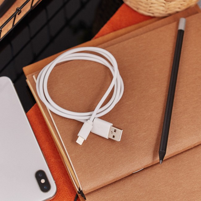 Кабель USB-Lightning для iPhone, ПВХ, белый, 1м REXANT