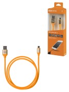 Дата-кабель, ДК 13, USB - micro USB, 1 м, силиконовая оплетка, оранжевый, TDM Дата-кабель, ДК 13, USB - micro USB, 1 м, силиконовая оплетка, оранжевый, TDM
