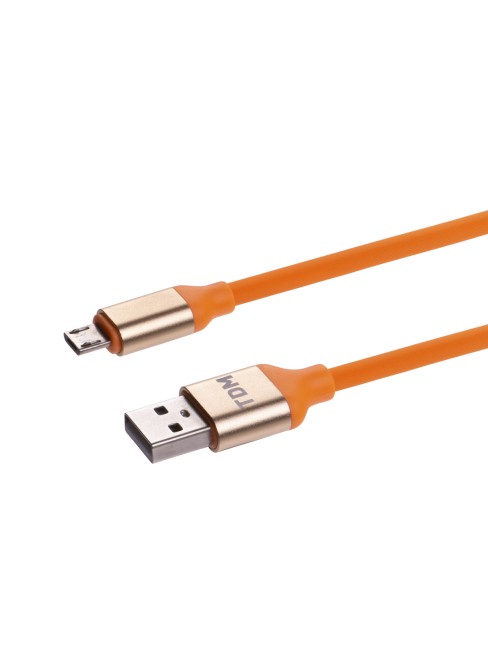 Дата-кабель, ДК 13, USB - micro USB, 1 м, силиконовая оплетка, оранжевый, TDM