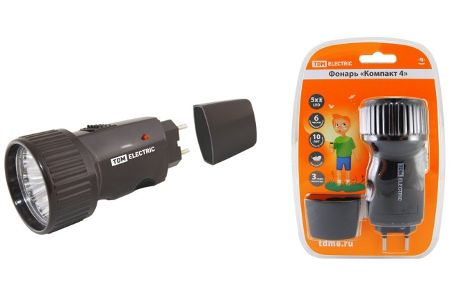 Фонарь "Компакт 4", аккумуляторный, 5 светодиодов 15 лм/Вт TDM 