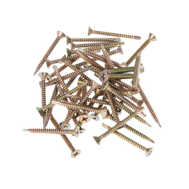 Саморез оконный KRANZ сверло, 3.9х38, желтый цинк, короб (500 шт./уп.)