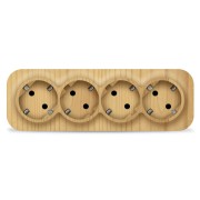 Розетка 4-м ОП 16А IP20 с заземл. сосна IONICH 1457 Розетка 4-м ОП 16А IP20 с заземл. сосна IONICH 1457