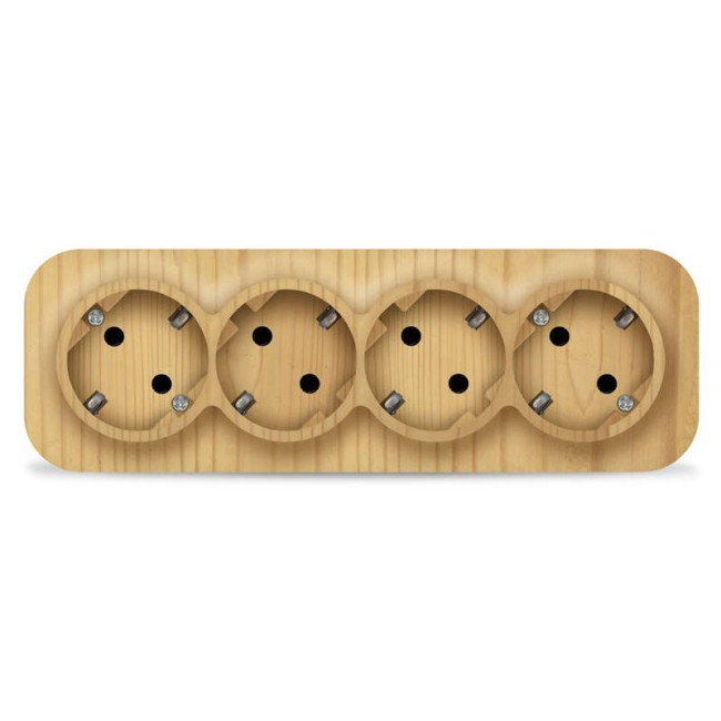 Розетка 4-м ОП 16А IP20 с заземл. сосна IONICH 1457 Розетка 4-м ОП 16А IP20 с заземл. сосна IONICH 1457