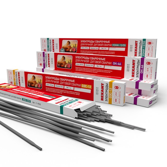 Электрод REXANT УОНИ-13/55, 350 мм/3 мм, пачка 1 кг Электрод REXANT УОНИ-13/55, 350 мм/3 мм, пачка 1 кг