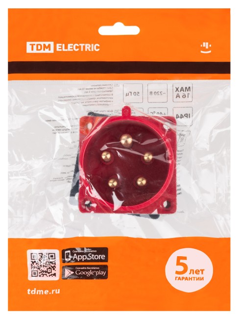 Вилка 625 скрытая 3Р+РЕ+N 32А 380В IP44 TDM