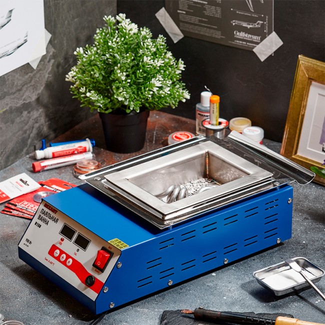 Паяльная ванна, модель R150, 900Вт, 150х100х45мм, 0-400 °C, цифровая REXANT Паяльная ванна, модель R150, 900Вт, 150х100х45мм, 0-400 °C, цифровая REXANT