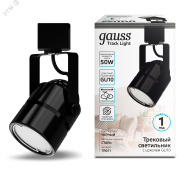Светильник трековый однофазный ДПО под лампу GU10 IP20 черный 60х145 мм цилиндр 220 В Track Gauss Светильник трековый однофазный ДПО под лампу GU10 IP20 черный 60х145 мм цилиндр 220 В Track Gauss